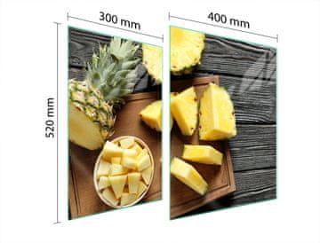 TMK ZAŠTITNA PLOČA OD STAKLENA ZA ŠTEDNJAK 70x52 ANANAS