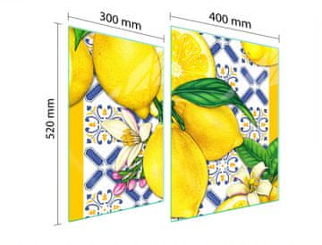 TMK ZAŠTITNA PLOČA OD STAKLA ZA ŠTEDNJAK 70x52 LIMUN