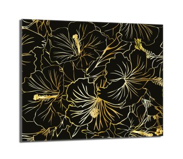 TMK Staklena zaštita za štednjak 60x52 Cvijeće