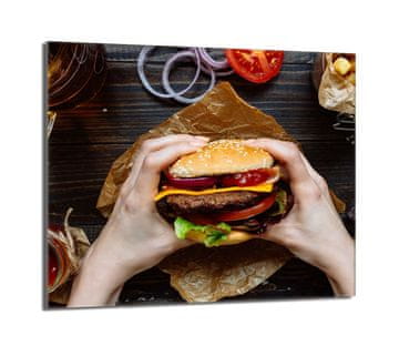 TMK Staklena zaštitna ploča za štednjak 60x52 Hamburger