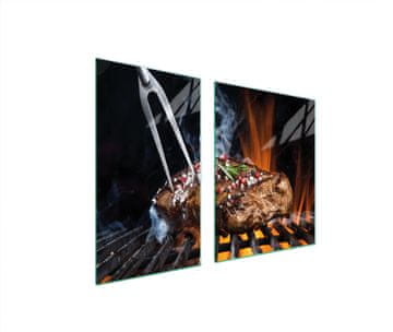 TMK STAKLENI PLOČA I DASKA ZA REZANJE 100x52 ROŠTILJ