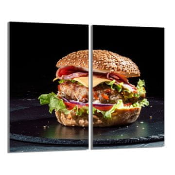 TMK Staklena zaštitna ploča za štednjak 2x30x52 Hamburger