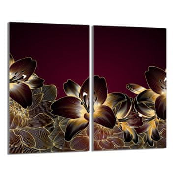 TMK Zaštitna staklena ploča za štednjak 2x30x52 Orchidea