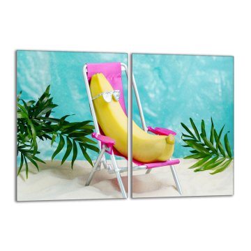 TMK Staklena zaštitna ploča za štednjak 2x40x52 Banana