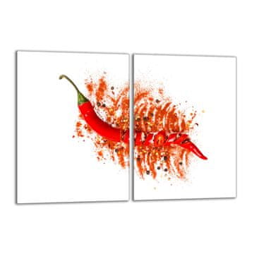 TMK Staklena zaštitna ploča za štednjak 2x40x52 Chilli