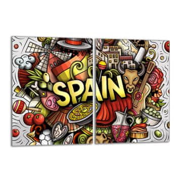 TMK Staklena zaštitna ploča za štednjak 2x40x52 Šarena