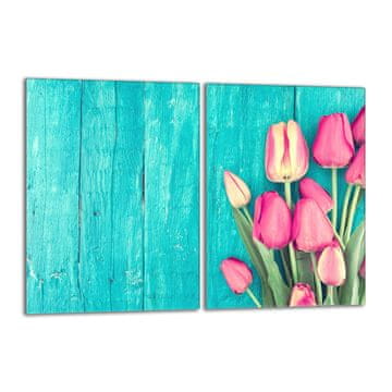 TMK Staklena zaštitna ploča za štednjak 2x40x52 Tulipani