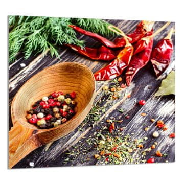 TMK STAKLENA PLOČA ZA KUHINJU 65x60 Začini