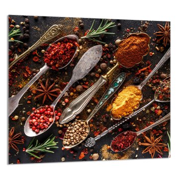 TMK STAKLENA PLOČA ZA KUHINJU 65x60 Začini