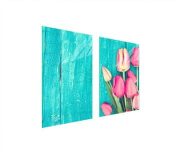 TMK ZAŠTITNA STAKLENA PLOČA ZA KUHINJU 65x52 TULIPANI