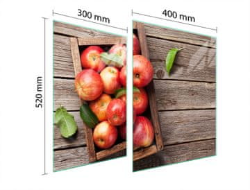 TMK ZAŠTITNA PLOČA OD STAKLENA ZA ŠTEDNJAK 70x52 JABUKE