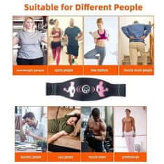 Netscroll EMS pojas za stimulaciju trbušnih mišića, punjenje putem USB-a, 8 načina rada, 15 razina intenziteta, LCD zaslon, FitnessBelt