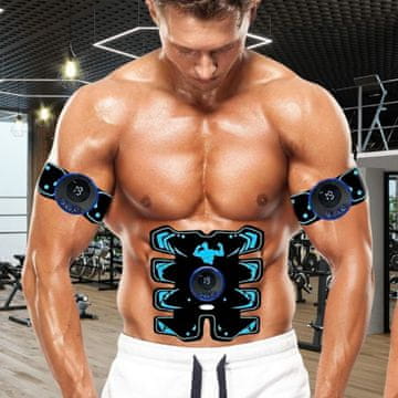 Netscroll EMS mišićni stimulator, bežični set za trbuh i ruke, 8 načina rada, 19 razina, SlimAbs
