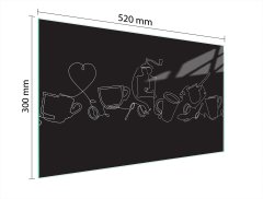 TMK STAKLENA DASKA ZA REZANJE 52x30 CRNA