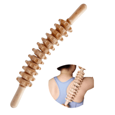 Netscroll Drveni masažni valjak za maderoterapiju, protiv celulita, za limfnu stimulaciju i cirkulaciju, Madero