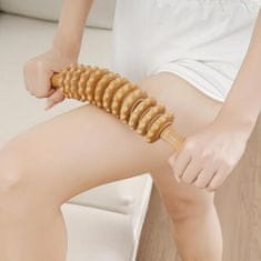 Netscroll Drveni masažni valjak za maderoterapiju, protiv celulita, za limfnu stimulaciju i cirkulaciju, Madero