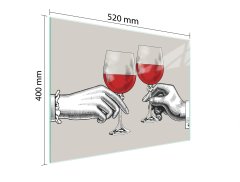 TMK STAKLENA DASKA ZA REZANJE 52x40 VINO
