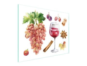 TMK STAKLENA DASKA ZA REZANJE 52x40 VINO