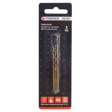 FORSAGE Svrdla za metal 2,5 mm HSS+Co 3 kom. kobalt