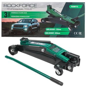 ROCKFORCE Hidraulična dizalica 3T žaba 135-420 mm