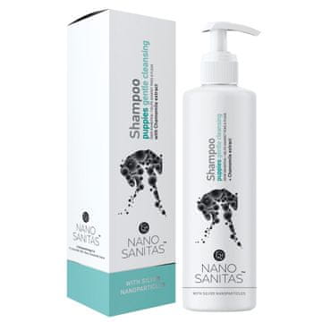 Severno NanoSanitas Šampon 2u1 s regeneratorom za štence i osjetljivu kožu 250ml s nano srebrom i kamilicom bez parabena potpora protiv buha i krpelja