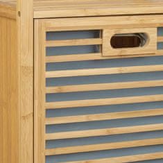 Northix Kupaonska polica s košarom za rublje od bambusa