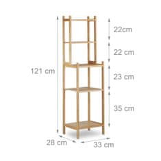 Northix Kupaonska polica od bambusa s malim i velikim pretincima