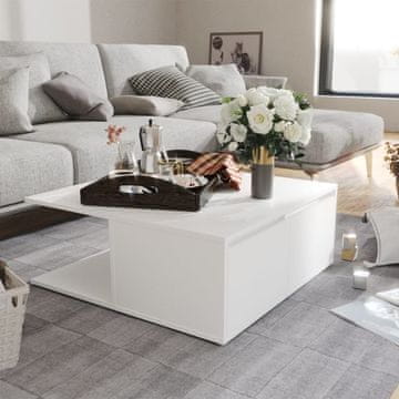 Vidaxl Klub stolić, bijeli, 80x80x31 cm, materijal na bazi drva