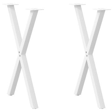 Vidaxl Noge za blagovaonski stol, 2 kom, bijele, 60 x (72-73) cm, čelik
