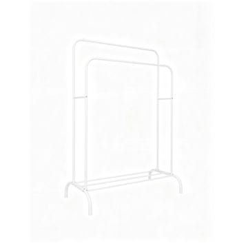 Northix Dvostruki metalni stalak za odjeću s policom i bočnim šipkama, stabilna konstrukcija