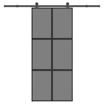 Vidaxl Klizna vrata s okovima od kaljenog stakla i aluminija