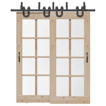 Vidaxl Sustav za montažu kliznih vrata, 200 cm, čelik, crna