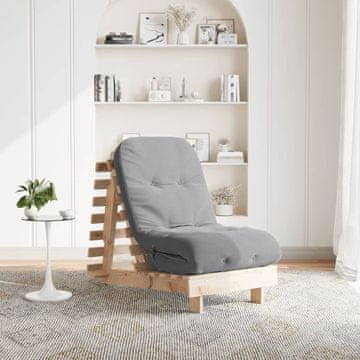 Vidaxl Kauč na razvlačenje s madracem 60x206x11 cm, bor