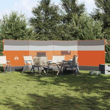 Vidaxl Kamperska vjetrobranska zaštita siva i narančasta 510 x 153 cm vodootporna