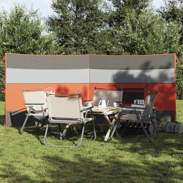 Vidaxl Kamperska vjetrobranska zaštita siva i narančasta 340 x 130 cm vodootporna