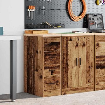 Vidaxl Ormar za garažu od antiknog drva 30x51x85 cm