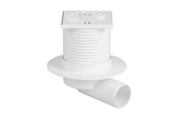 HACO Odvod u podu Floor drain side PVB 100 x 100 mm PR/DN 50 mm, white 0515