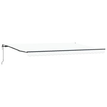 Vidaxl Skrovita tenda Bijelo 500 × 350 cm Tkanina i Aluminij