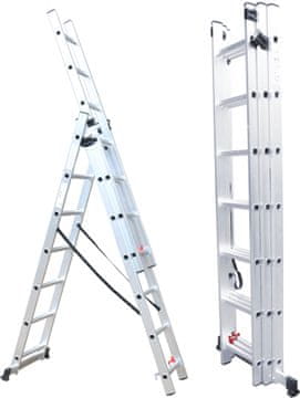 Fieldmann 3-dijelne aluminijske ljestve FZZ 4307 (50007331)