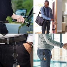HOME & MARKER® Uvlačivi privjesak za ključeve s čeličnim užetom 60 cm, automatsko namatanje, karabiner kopča (2 kom) | TACTKEY
