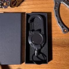 HOME & MARKER® Uvlačivi privjesak za ključeve s čeličnim užetom 60 cm, automatsko namatanje, karabiner kopča (2 kom) | TACTKEY