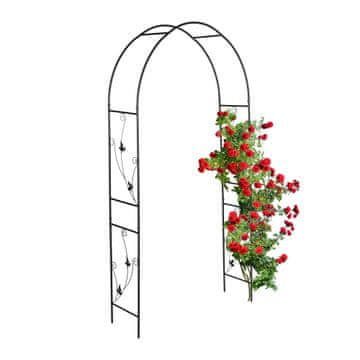 Northix Okrugli luk za ruže crni metalni 200 x 120 cm