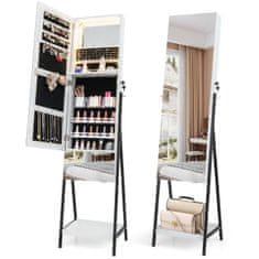 Northix Ormarić za nakit s ogledalom i 3 LED svjetla 41x35x166 cm