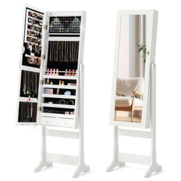 Northix Ormarić za nakit s LED svjetlima i punim ogledalom 41x37x146 cm