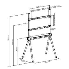 Jollyline DTM-4280, podni nosač sa sivim drvenim nožicama za TV 42"-80", 40kg