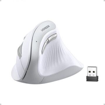 Ugreen bežični ergonomski vertikalni miš s Bluetooth i Wi-Fi povezivošću – bijela