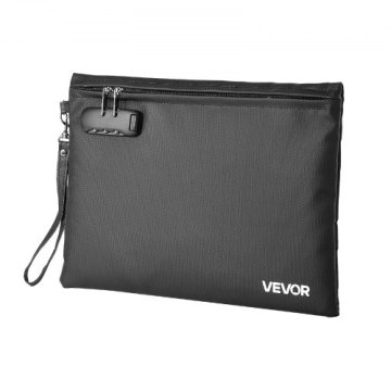 VEVOR Vatrootporna torba za dokumente 245x360x16 mm Crna za pohranu