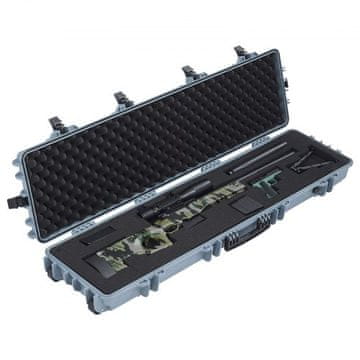 VEVOR Kutija za pušku s bravom tvrda kutija s prethodno izrezanom pjenom 138x38.5x16.5 cm siva