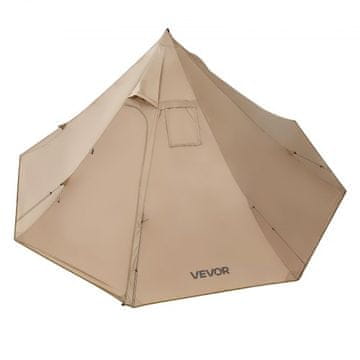 VEVOR Kamperski šator Piramida 3200x3200x1600 mm smeđa