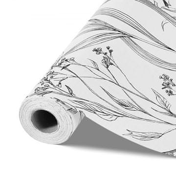 VEVOR Tapeta Botanički Cvjetni 45x1000 cm Bijela